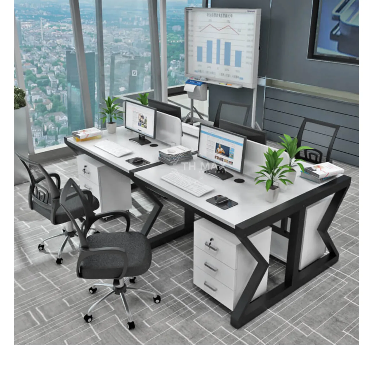 Cụm bàn làm việc 4 người TH MAX BC4 - 14