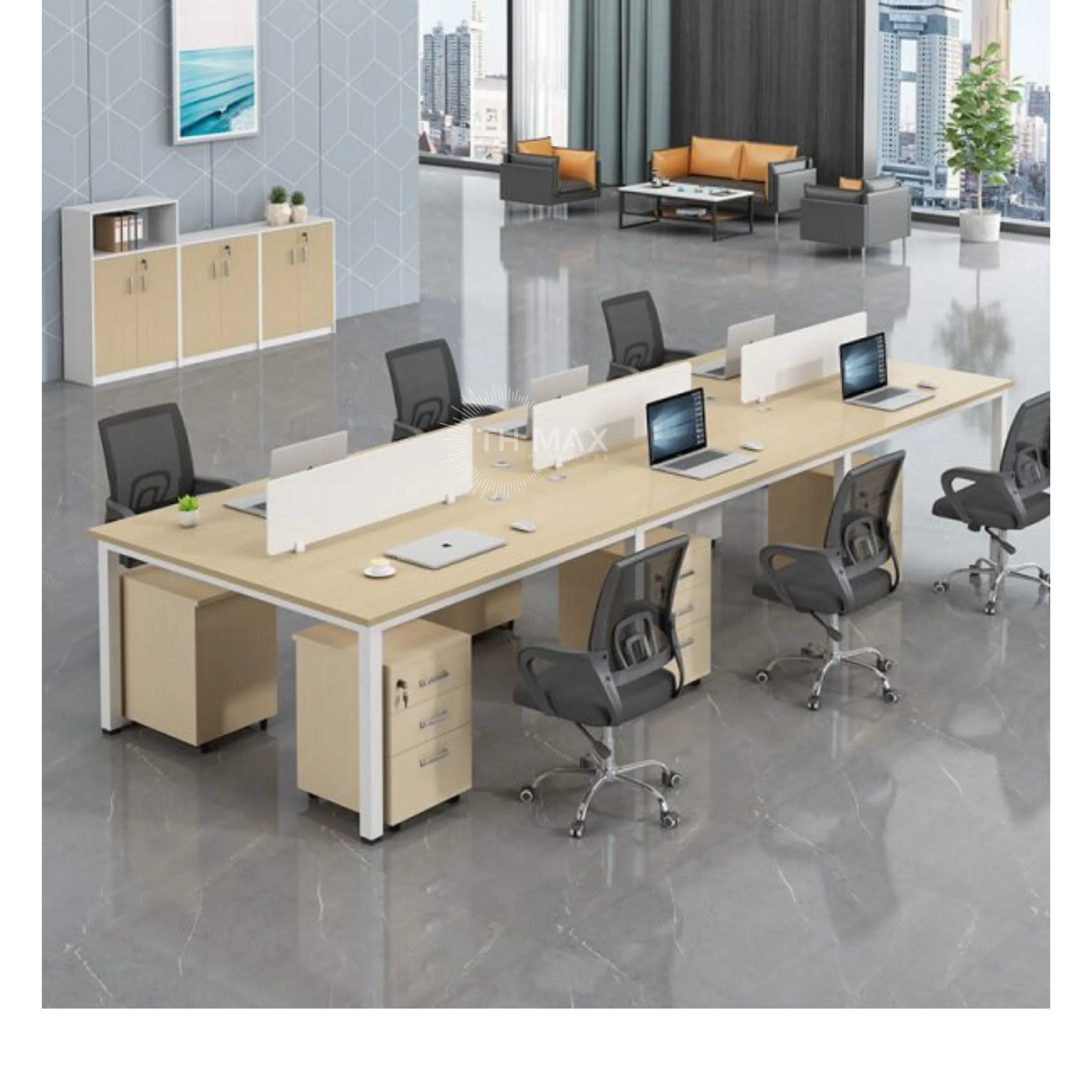 Cụm bàn làm việc 6 người TH MAX BC6 - 02 Cụm bàn làm việc 6 người TH MAX BC6 - 02