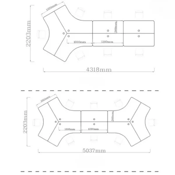 Cụm bàn làm việc 8 người TH MAX BC8 - 06