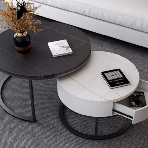 Bàn Trà Đôi Ngăn Kéo Mặt Đá TH MAX BT-01